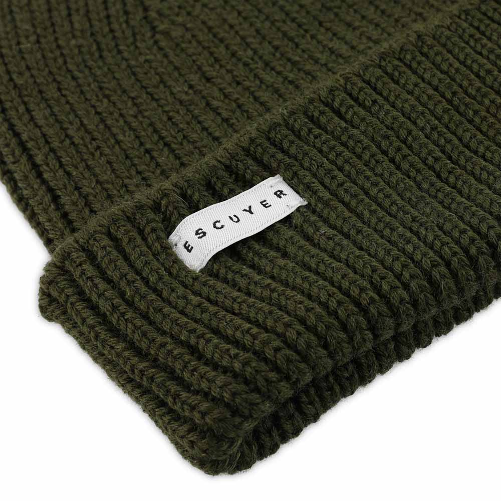 Ribbed Merino Beanie / Khaki - Escuyer