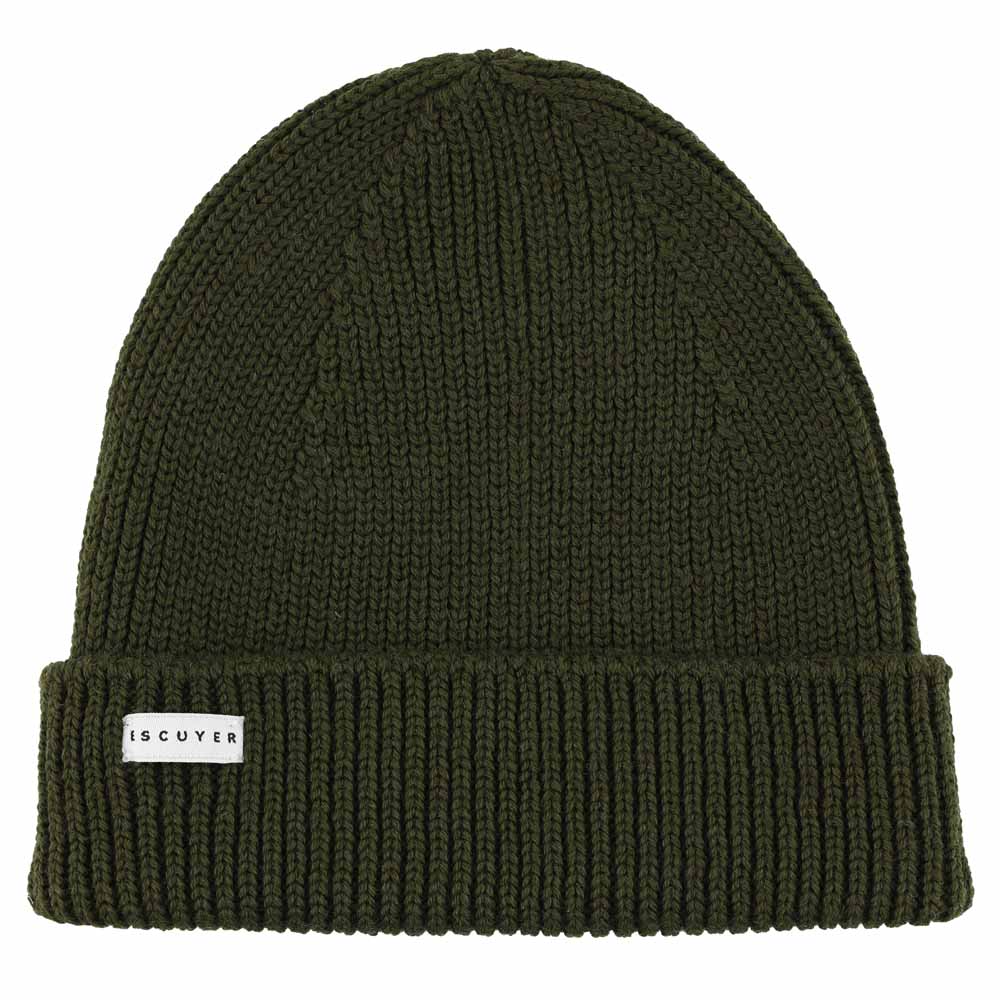 Ribbed Merino Beanie / Khaki - Escuyer